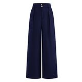 Calça Social Feminina De Cintura Alta Btfbm 2025, Azul Marinho, Xxl