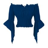 Blusa Mingyuezai Renaissance Peasant Off Shoulder Feminina