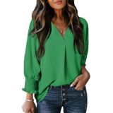 Blusa Feminina Dokotoo Verde Escuro Manga 3/4 Xxl 100% Poliéster
