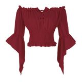 Blusa Feminina Mingyuezai Renaissance Peasant 3xl De Poliéster