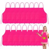 Aventais Infantis Plulon, 30 Peças Para Pintar, Batas Artísticas, Rosa Vermelha