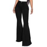Jeans Flare Kdf Nashville Pretos De Cintura Alta Para Mulheres, Tamanho 16