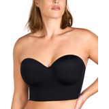 Sutiã Sem Alças Longline Hsia Para Mulheres Com Suporte Antiderrapante Preto