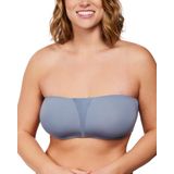 Sutiã Sem Alças Hsia Fiery Smoke Blue Com Cobertura Total, Busto Grande
