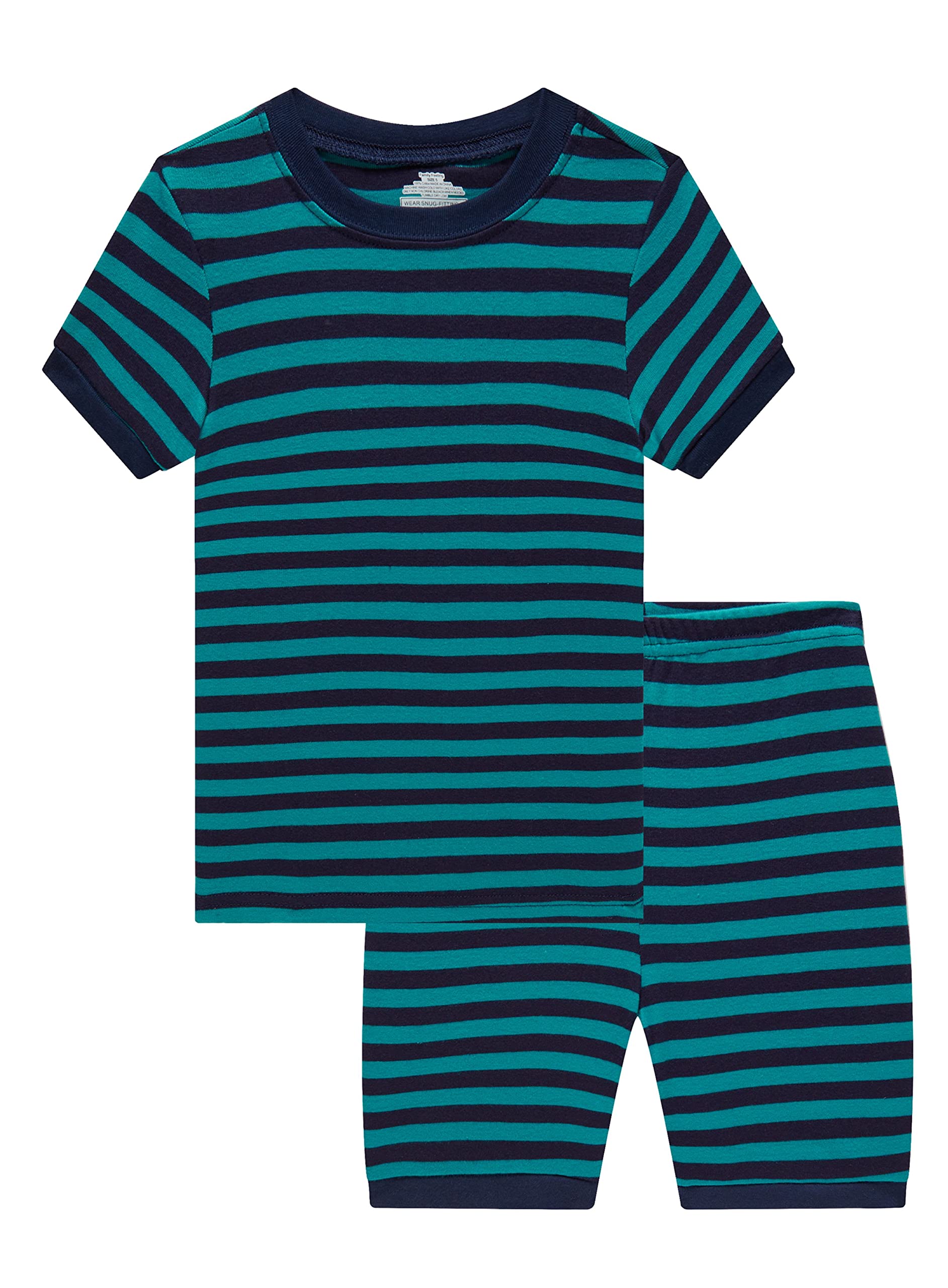 Pijama Family Feeling Listrado Azul 100% Algodão Boy 3t