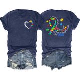 Camisa Ithalt Autism Awareness Para Mulheres Blue Autistic Mom