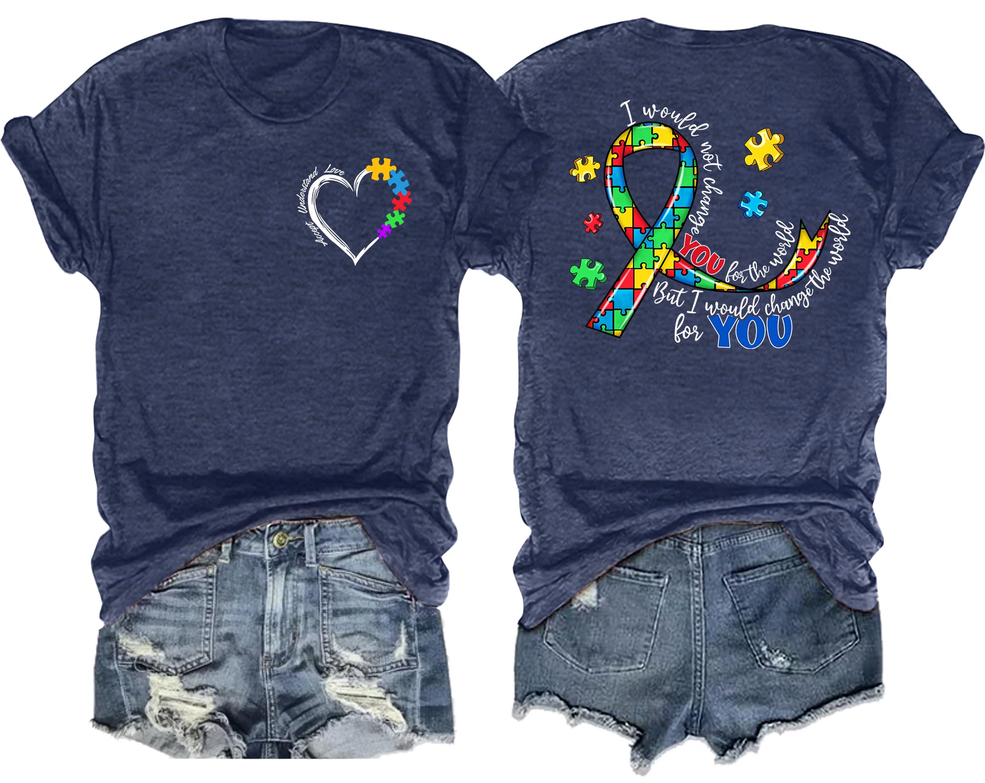 Camisa Ithalt Autism Awareness Para Mulheres Blue Autistic Mom