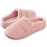 Chinelos Everfoams Cozy Waffle Memory Foam Rosa Claro Para Mulheres
