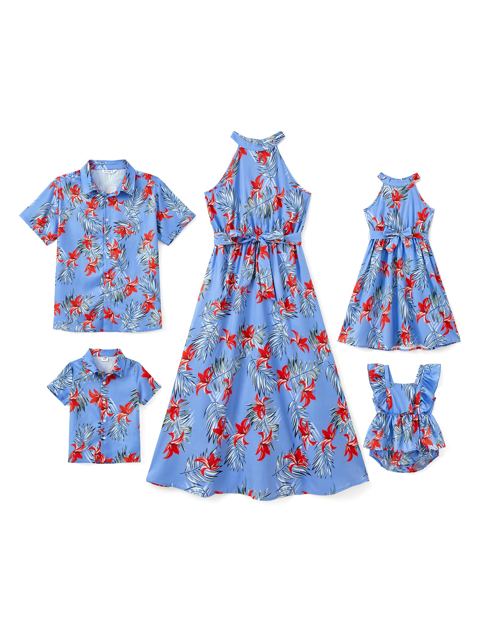 Conjuntos Combinando: Roupas Familiares Havaianas Patpat, Azul Claro