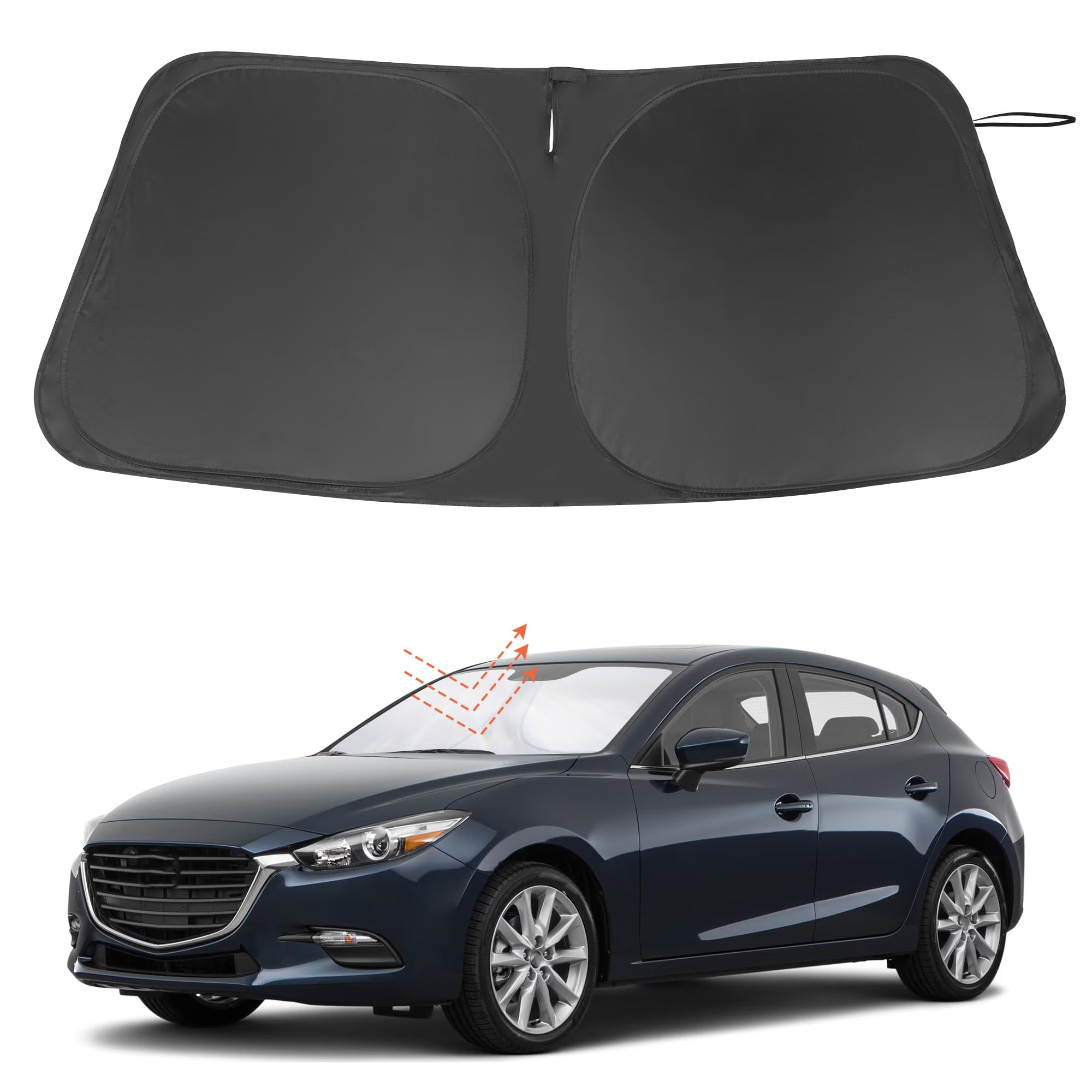 Pára-brisa Sun Shade Lhflive Custom Fit Para Mazda 3 2014-2018