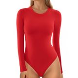 Camisetas Femininas De Manga Comprida Com Gola Redonda Bodysuit Mangopop