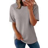 Top Dokotoo Summer De Manga Curta Para Mulheres Cinza Tamanho S