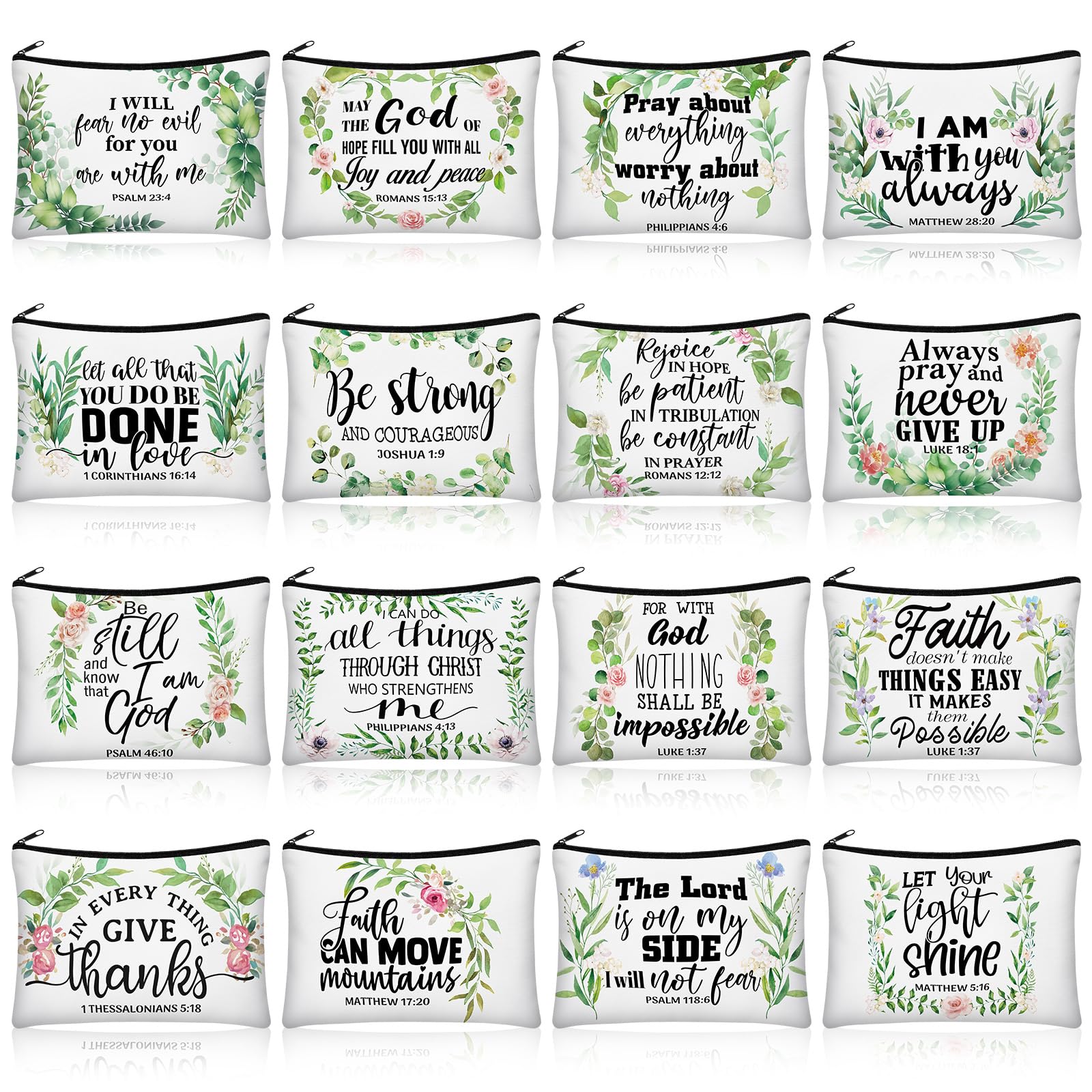 Bolsa De Cosméticos De Lona Pinkunn Bulk 16 Unidades Com Zíper 9,1x5,9 Polegadas