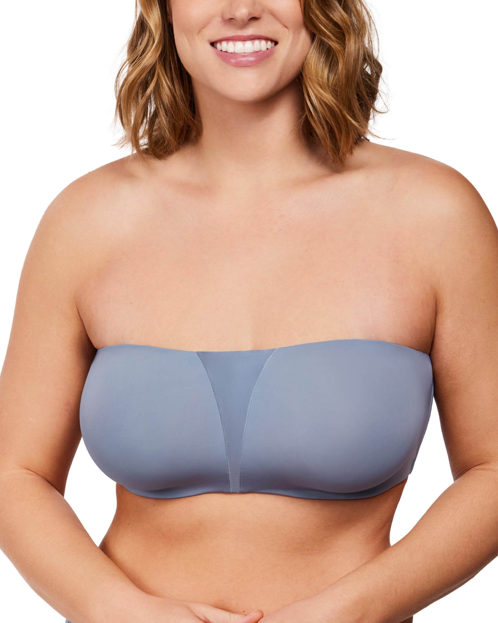 Sutiã Sem Alças Hsia Fiery Smoke Blue Com Cobertura Total, Busto Grande