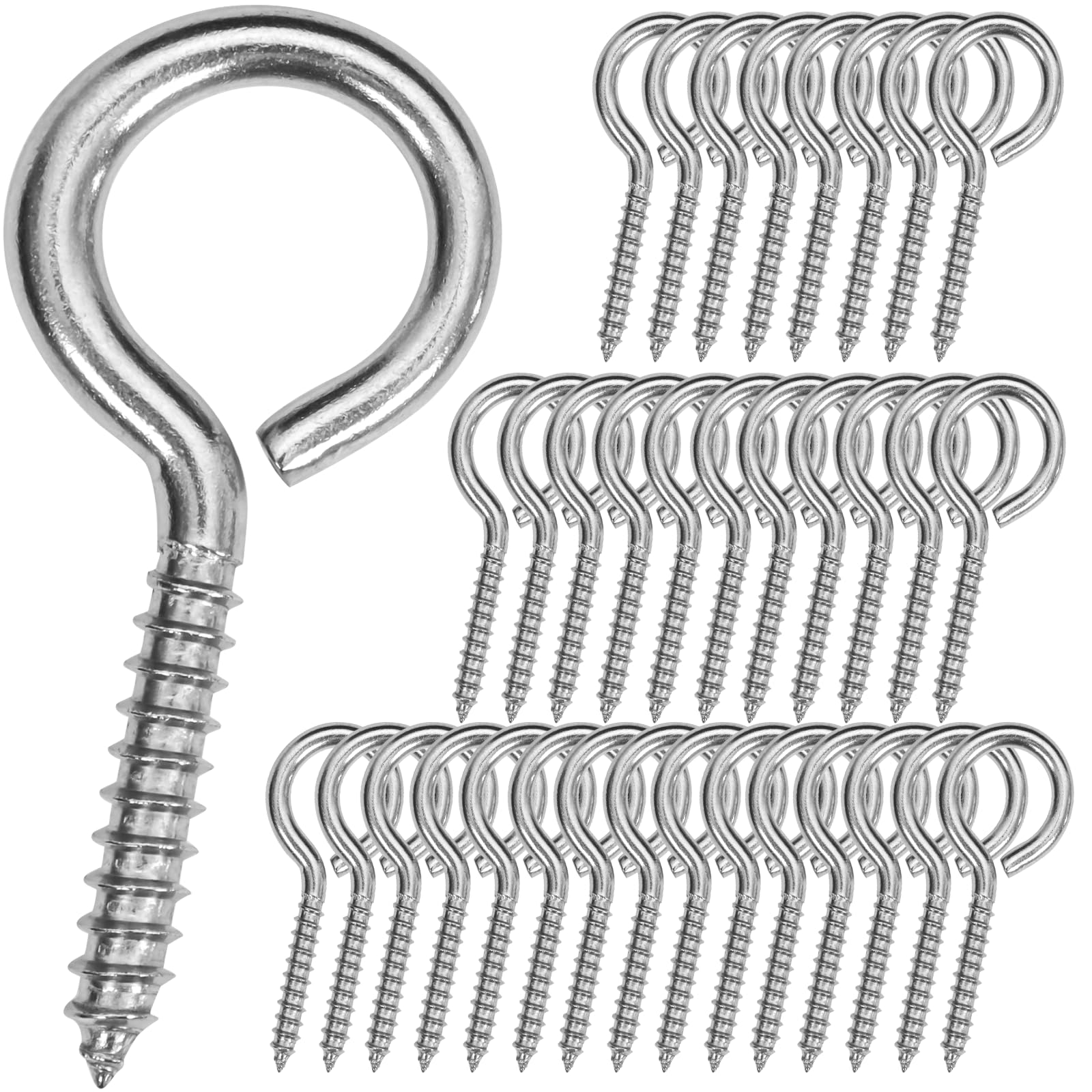 Olhos De Parafuso Acczio 40pcs M5 6,5 Cm 304 Em Aço Inoxidável Pesado