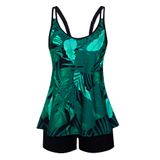 Roupa De Banho Feminina Arolina Plus Size Tankini Push Up 24 W Verde Escuro
