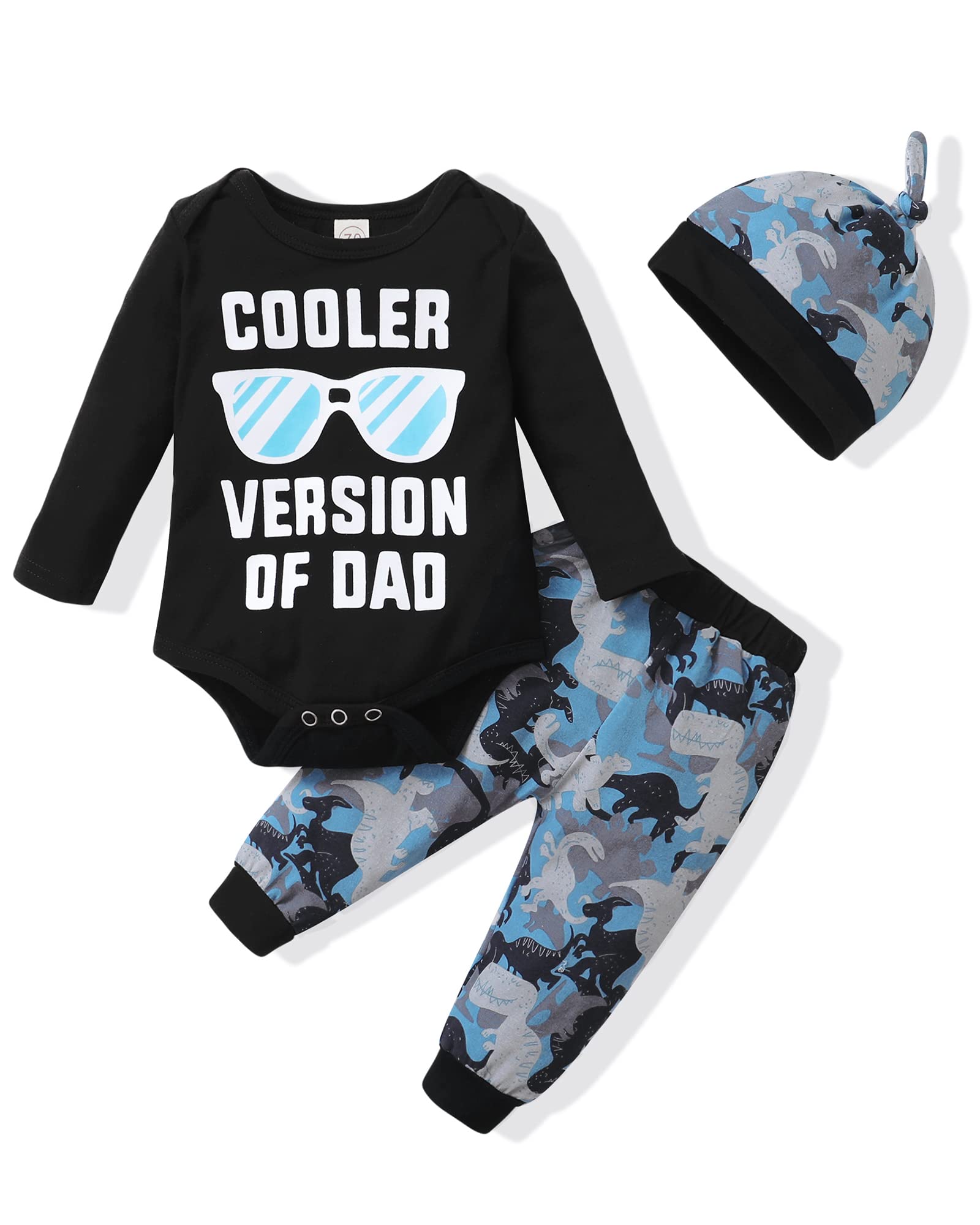 Roupas Para Bebês E Meninos Nzrvaws Romper Dinosaur Top Winter 3-6m, 3 Peças