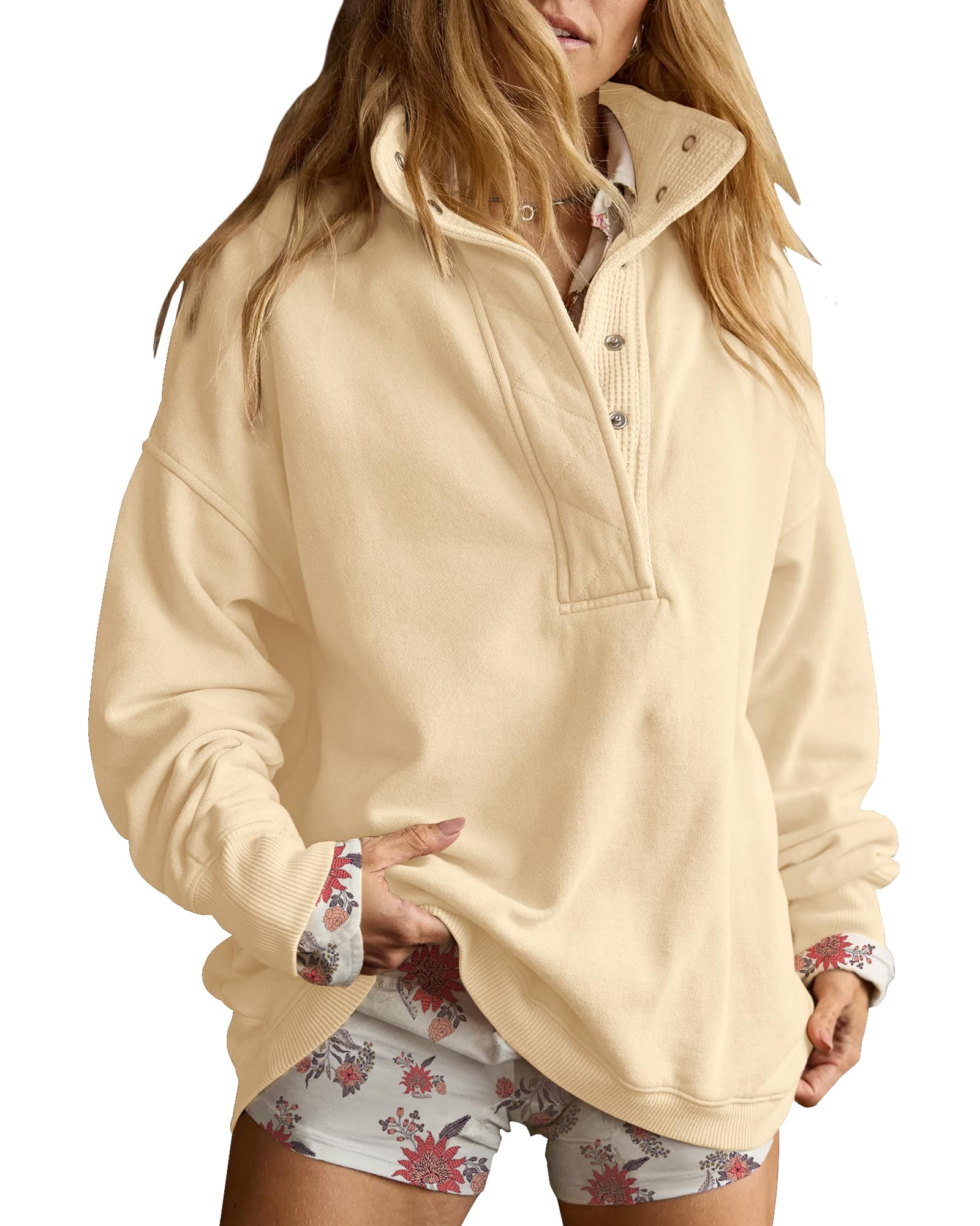 Moletom Gacaky Oversized Para Mulheres Casual 100% Algodão