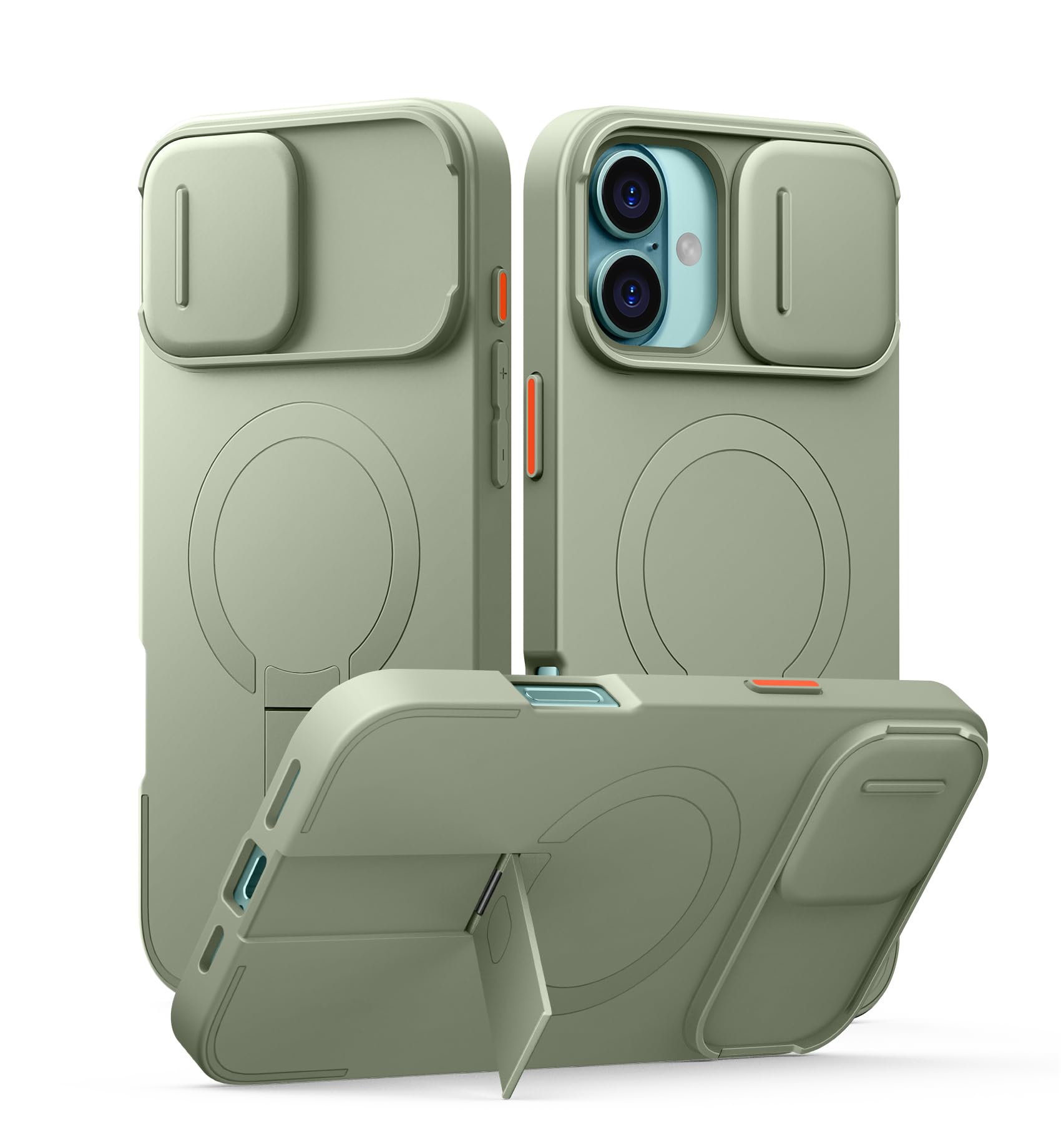 Capa Suritch Para Iphone 16 Plus Com Câmera Magnética Slide Green