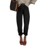 Jeans, Elegantes, Pretos, De Cintura Alta, Folgados, Namorado, Mãe, Mulheres