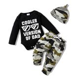 Roupas De Bebê Nzrvaws Romper Camouflage, 0-3 M, Pretas, 3 Peças