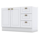 Balcao Pia 2 Portas 3 Gavetas 120 Cm C353 Americana Branco Henn