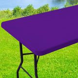 Toalha De Mesa Moosfor Spandex, Retângulo De 8 Pés, Roxa, Impermeável