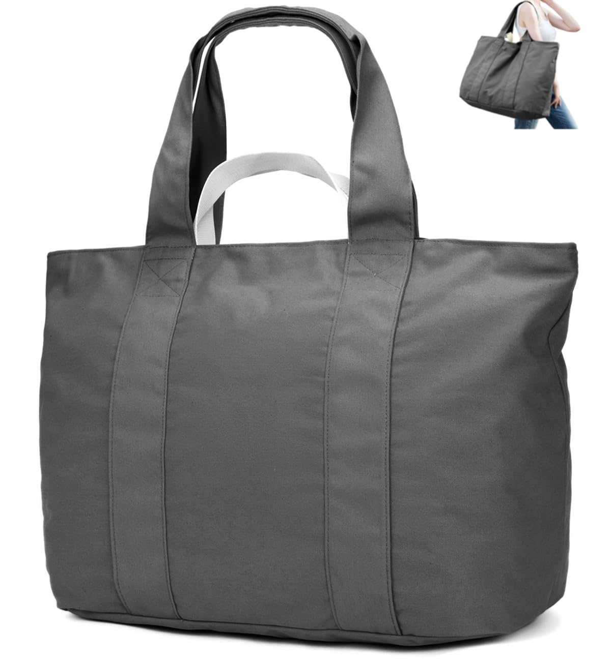 Sacola Bagelite 22" 50l De Lona Grande Para Mulheres Cinza