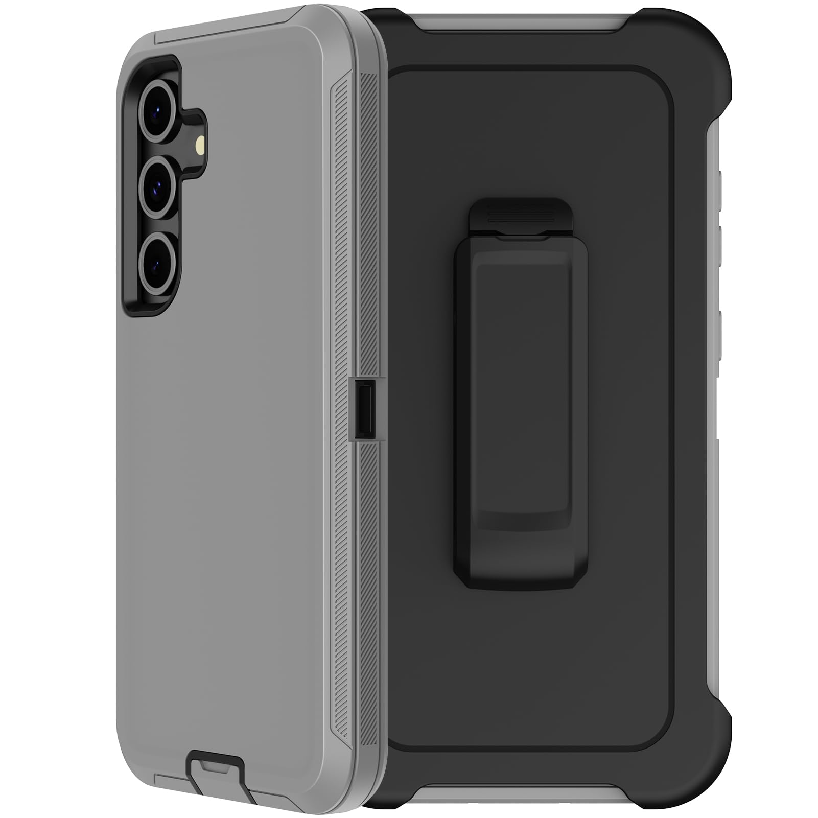 Capa Rubcase Para Samsung Galaxy S24 Fe Com Clipe De Cinto Cinza
