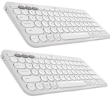 Kit 2x Teclado Bluetooth Logitech K380s Pebble Key 2 Branco
