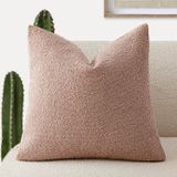 Capa De Almofada Findtower Boucle 60x60cm Rosa Claro