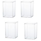 Caixa De Armazenamento Dayaanee, Acrílico Transparente, 10x10x15cm Com Tampa, Pacote Com 4