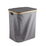 Cesto De Roupa Com Tampa Lavanderia Quarto Bambu Mimo Style
