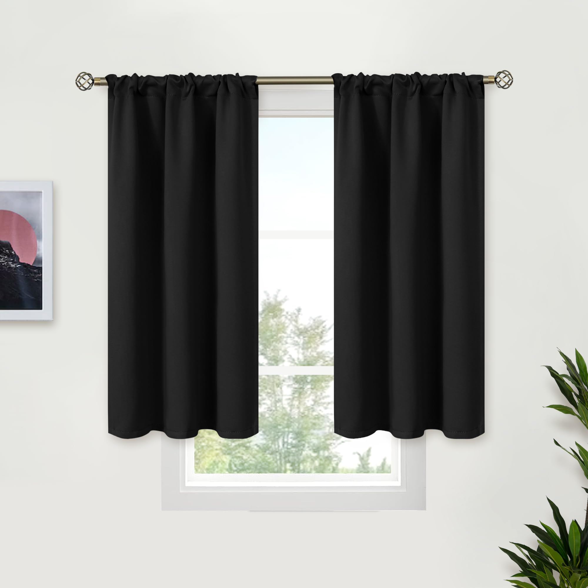 Cortinas Blackout Bgment Black 86x102cm Para 2 Painéis De Quarto