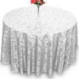 5 Toalha De Mesa Redonda Jacquard Cinza 1,40m Festa Buffet
