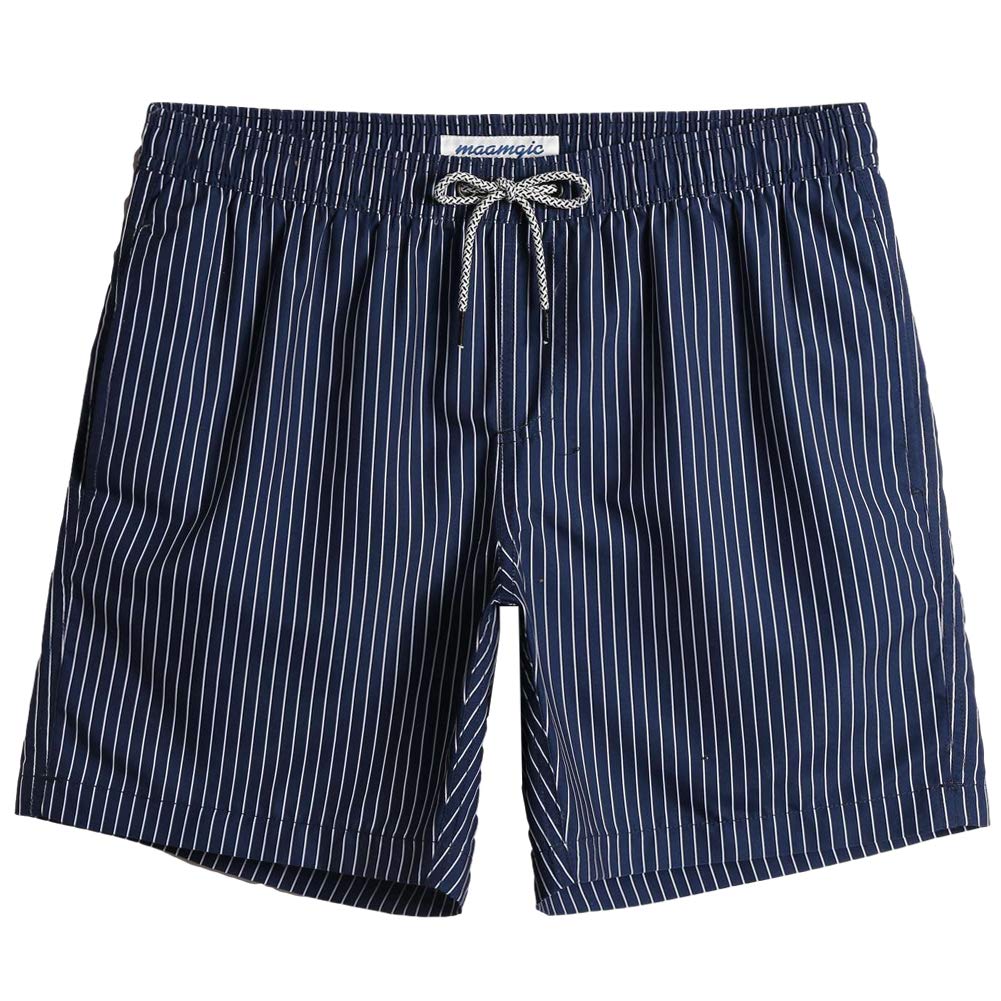 Shorts De Banho Mamagic Masculinos Slim Fit Quick Dry Stripe Gg