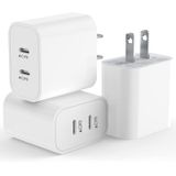Bloco De Carregador Rápido Usb C, Pacote Com 3 Unidades Para Iphone E Ipad