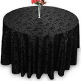 5 Toalha De Mesa Redonda Jacquard Preto 1,40m Festa Buffet