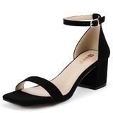 Sandálias De Salto Idifu Black Nubuck Para Mulheres Tamanho 9.5