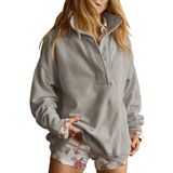 Moletom Gacaky Oversize Casual De Manga Comprida Para Mulheres