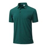 Camisa Polo Masculina De Golfe Forvogue, Manga Curta, Verde Escuro, 3gg