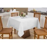 Toalha De Mesa Quadrada 1,50x1,50 Vison Branco 4 Lugares