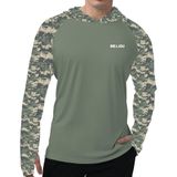 Camisa Com Capuz De Proteção Solar Weligu Para Homens Upf 50+ Verde 3xl