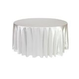 10 Toalha De Mesa Redonda Cetim Seda Branco 4 Lugares Festa