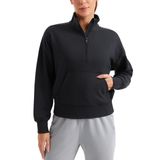Moletom Crz Yoga Softaura Com Meio Zíper Para Mulheres Preto S