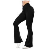 Leggings Ueu Flare V Crossover De Cintura Alta Para Ioga Pretas Xs