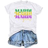 Camisa Cazychild Mardi Gras Carnival Graphic Feminina Branca