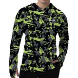 Camisa Com Capuz De Proteção Solar Weligu Para Homens Upf 50+ Verde 4xl
