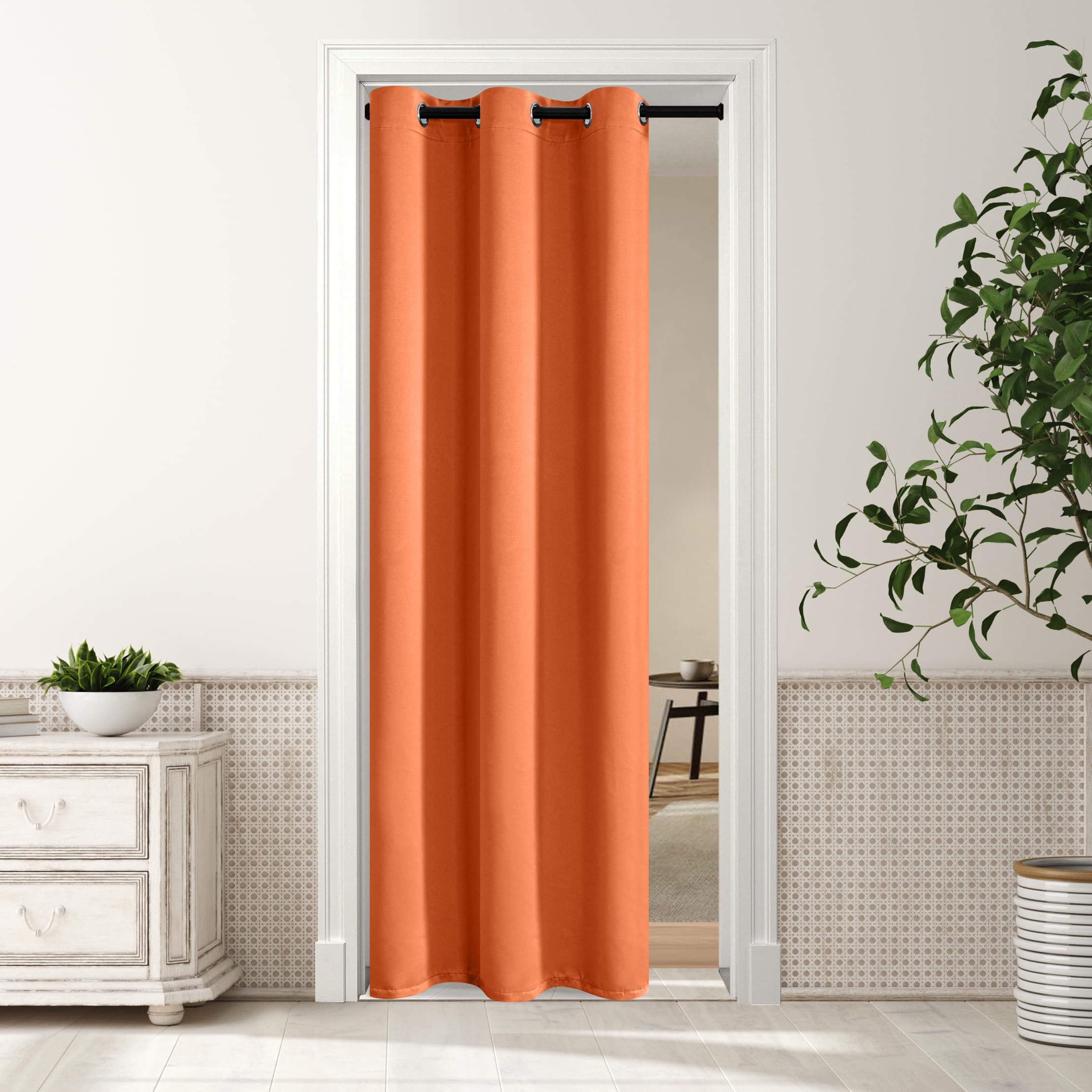 Cortinas De Porta Mysky Home Burnt Orange Blackout 86x203cm