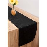 Caminho Trilho De Mesa Tecido Jacquard Preto 2,20x0,40